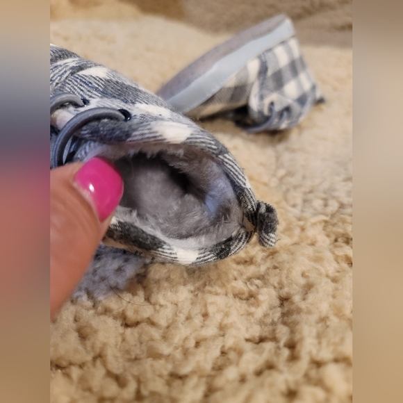 Plaid checkered fur baby shoes - Picture 3 of 3